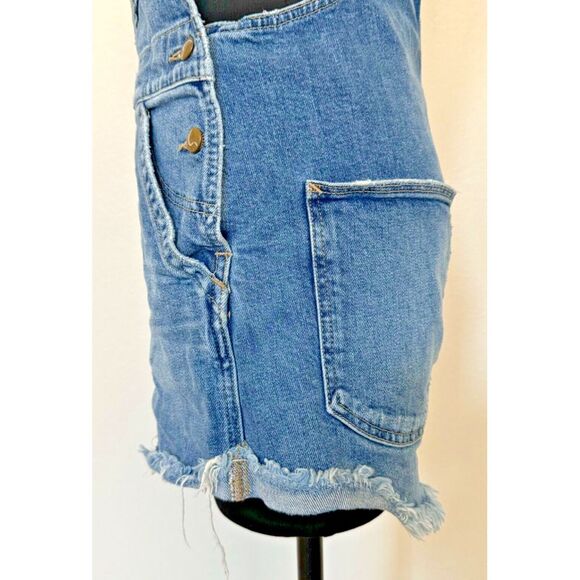 Joes Jeans Shortalls Taylor Hill Medium Blue Denim Bib Overall Shorts Y2K Boho - Picture 7 of 16
